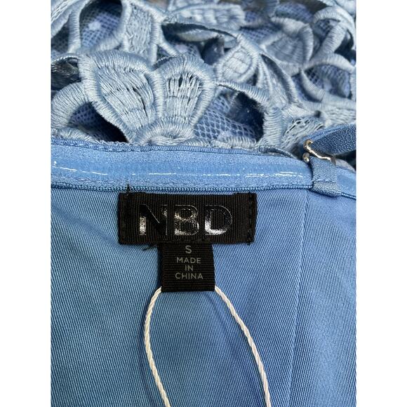 Nbd 'Constellation' Blue Poly Mini Dress Size S - Picture 4 of 5